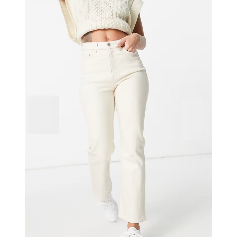 & Other Stories Favorite Cut Jeans Women 28 White High Rise Straight Leg Denim